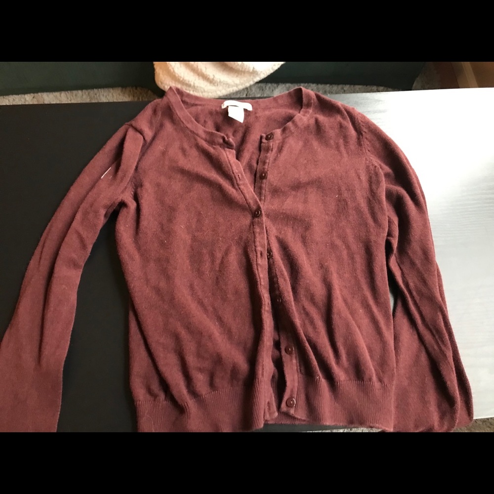 H&M burgundy cardigan